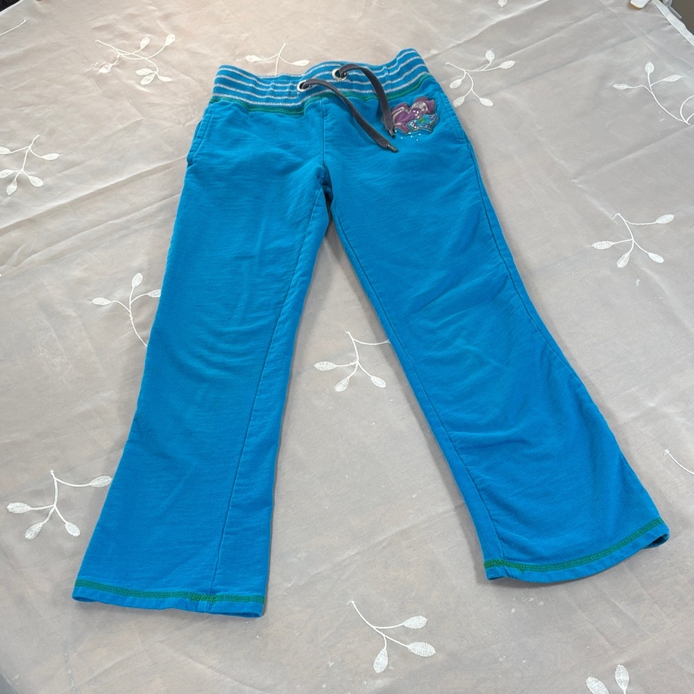 Y2K Cherokee Teal Blue Girls Lounge Pants with Silver Stripe Waistband size 6